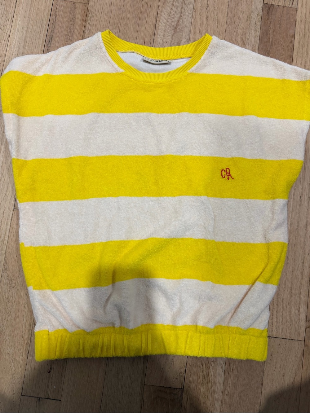 Kids Crewneck terry  in Yellow & White Stripes